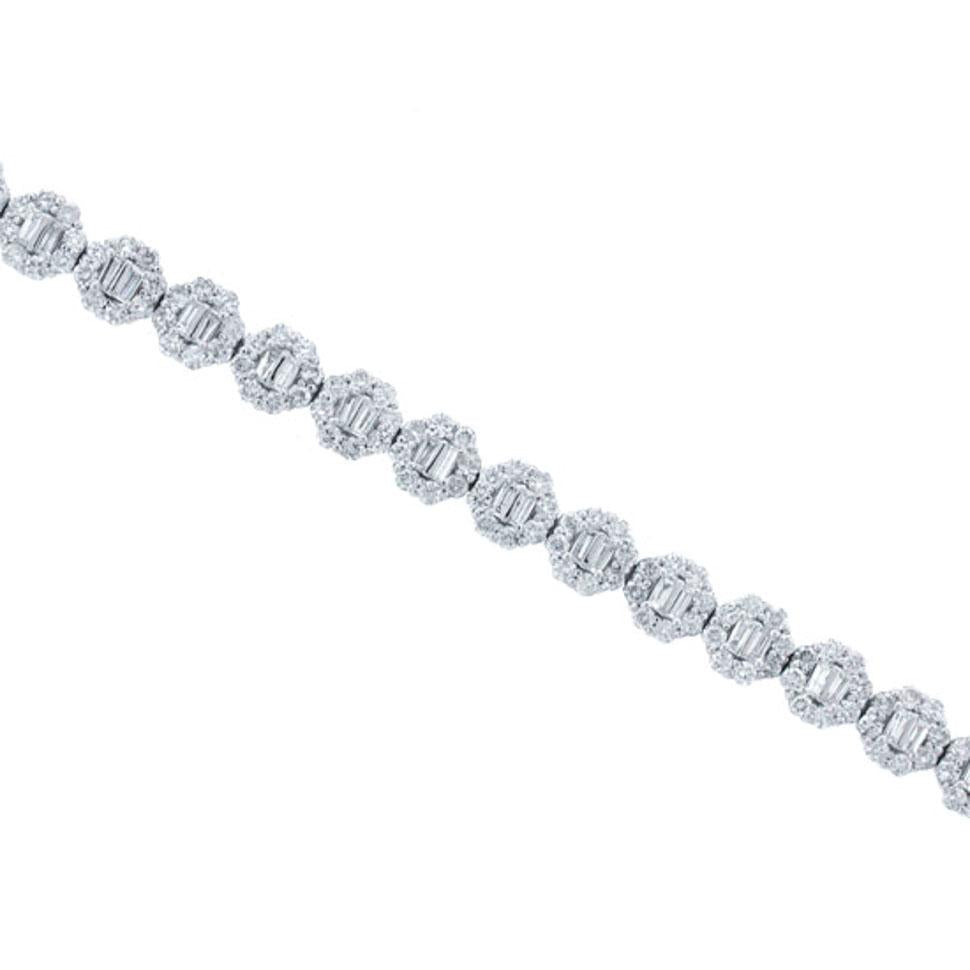 18k White Gold Diamond Lady's Bracelet - 6.34ct