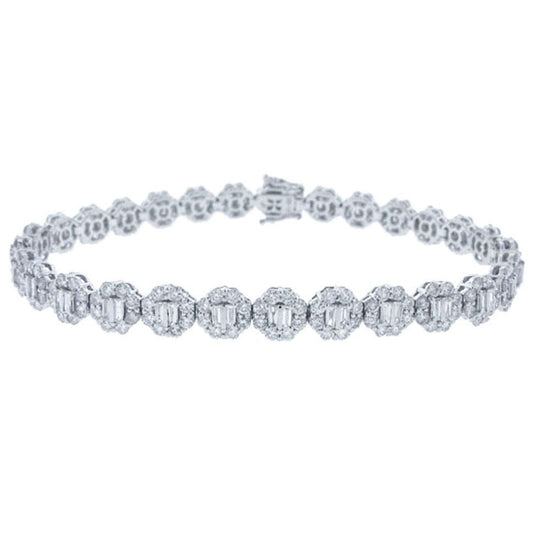 18k White Gold Diamond Lady's Bracelet - 6.34ct