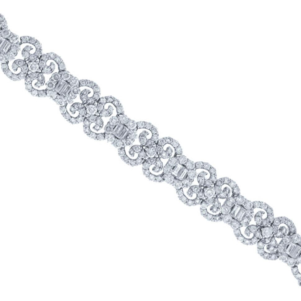 18k White Gold Diamond Lady's Bracelet - 10.02ct