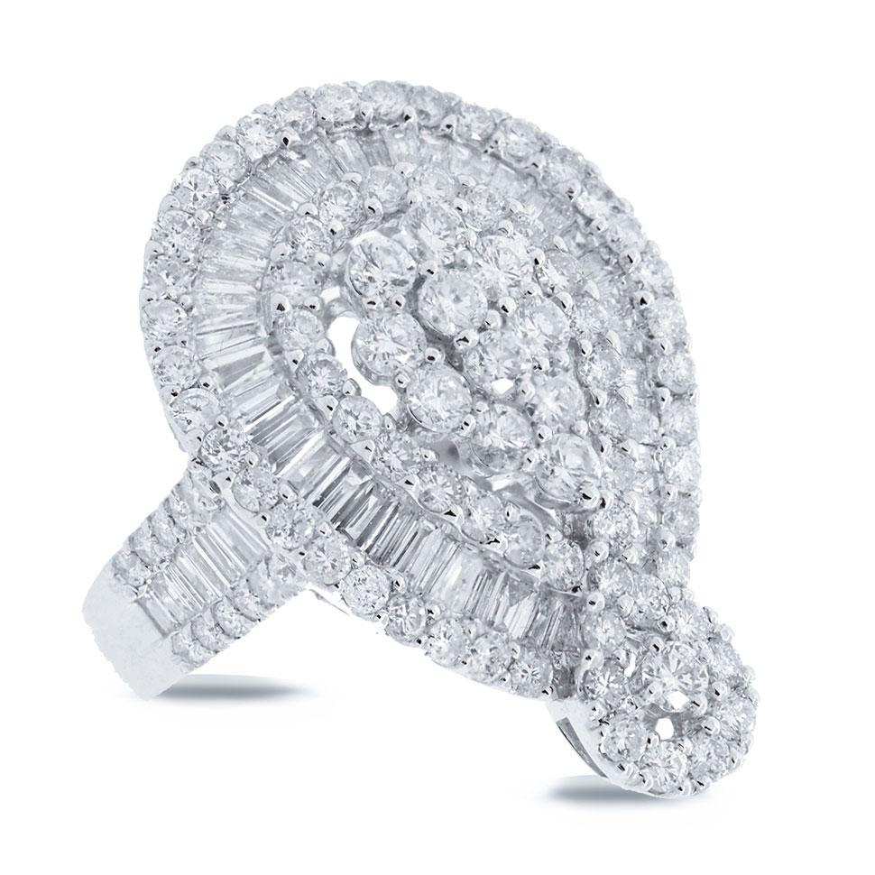 18k White Gold Diamond Lady's Ring - 4.15ct