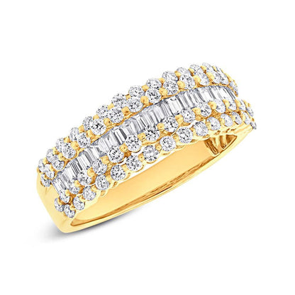 18k Yellow Gold Diamond Baguette Lady's Band