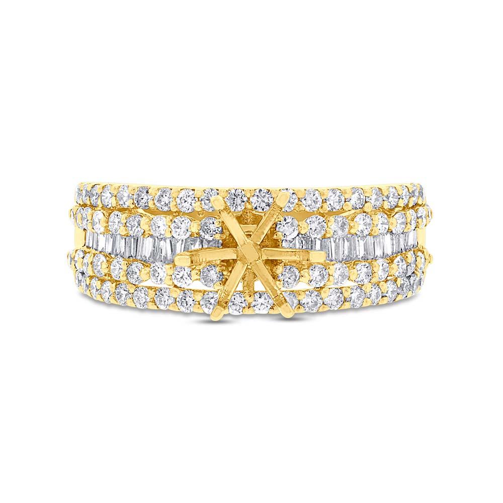 18k Yellow Gold Diamond Semi-mount Ring - 1.10ct