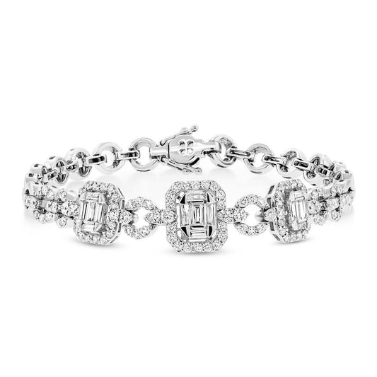 18k White Gold Diamond Bracelet - 2.45ct