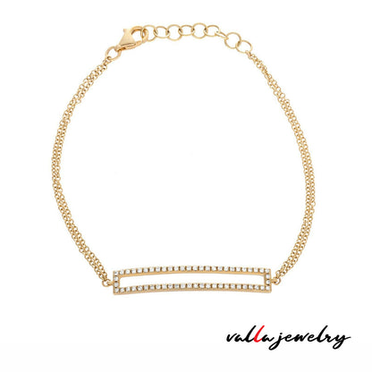 14k Yellow Gold Diamond Bar Bracelet