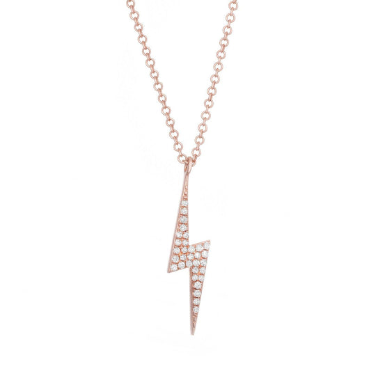 14k Rose Gold Diamond Lightning Necklace V0157