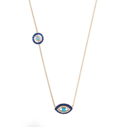 14k Rose Gold Evil Eye Necklace