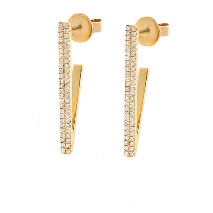 14k Yellow Gold Diamond Earring - 0.22ct