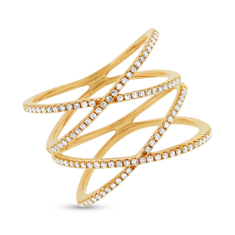 14k Yellow Gold Diamond Lady's Ring Size 7.5 - 0.32ct