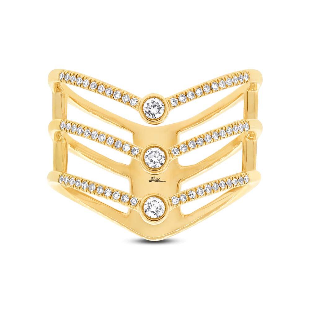 14k Yellow Gold Diamond Lady's Ring Size 12 - 0.30ct