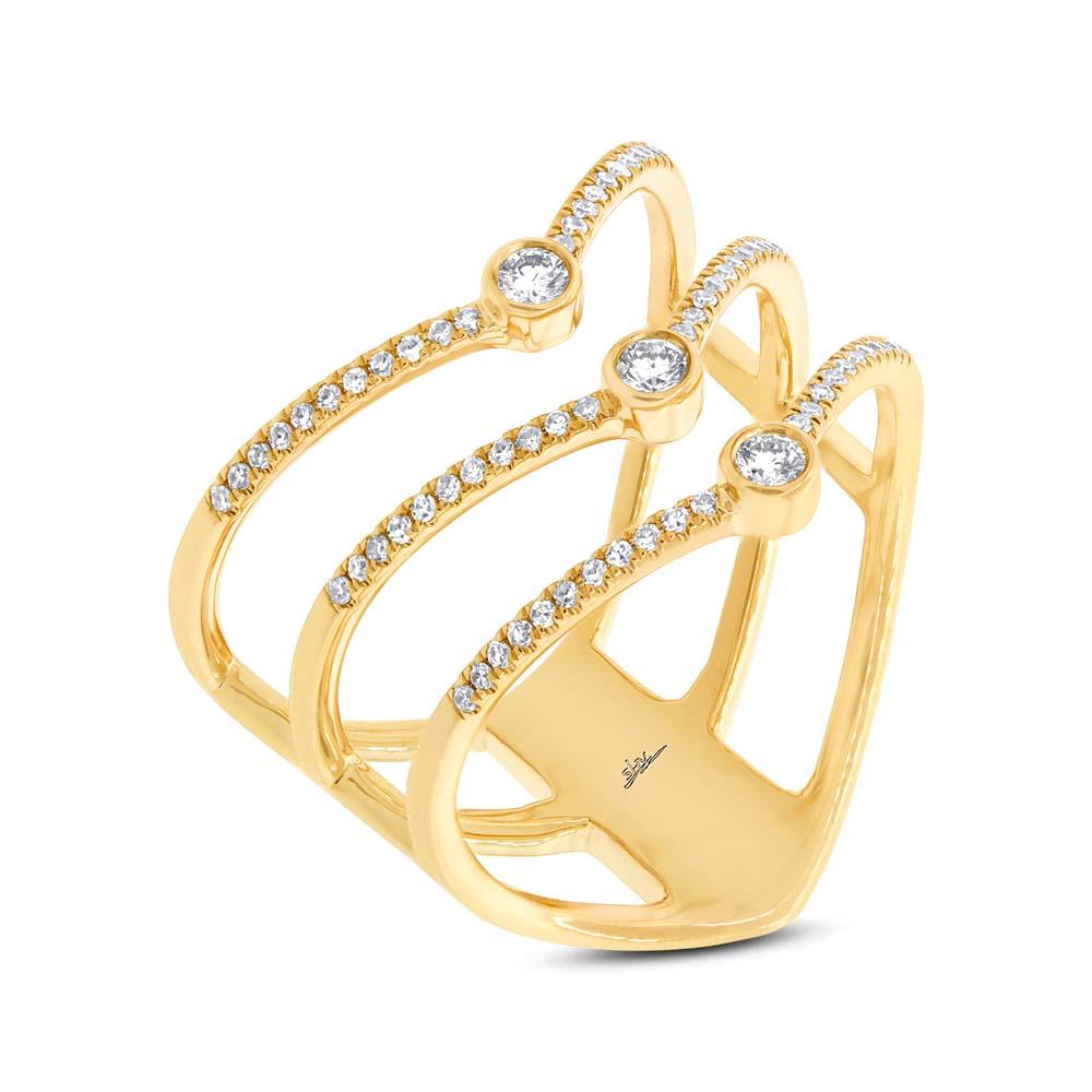 14k Yellow Gold Diamond Lady's Ring Size 12 - 0.30ct