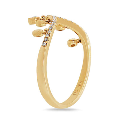 14k Yellow Gold Diamond Lady's Ring - 0.19ct