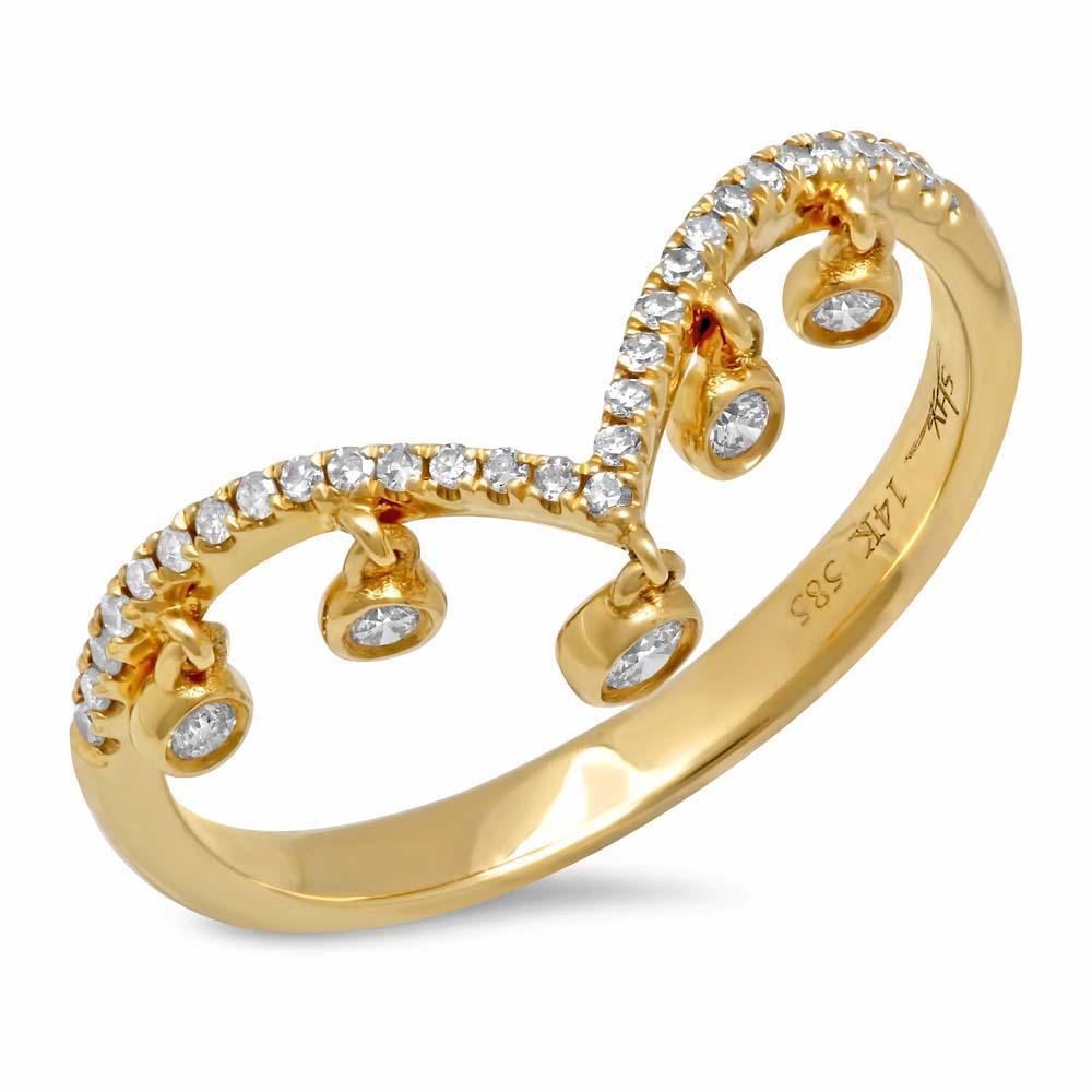 14k Yellow Gold Diamond Lady's Ring - 0.19ct
