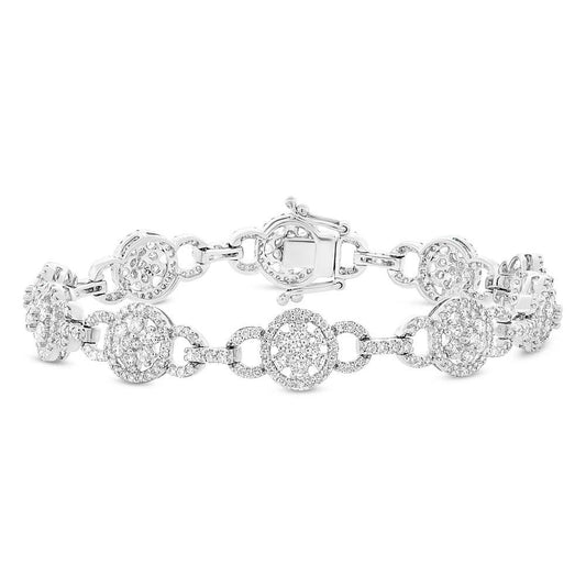 14k White Gold Diamond Lady's Bracelet - 3.40ct