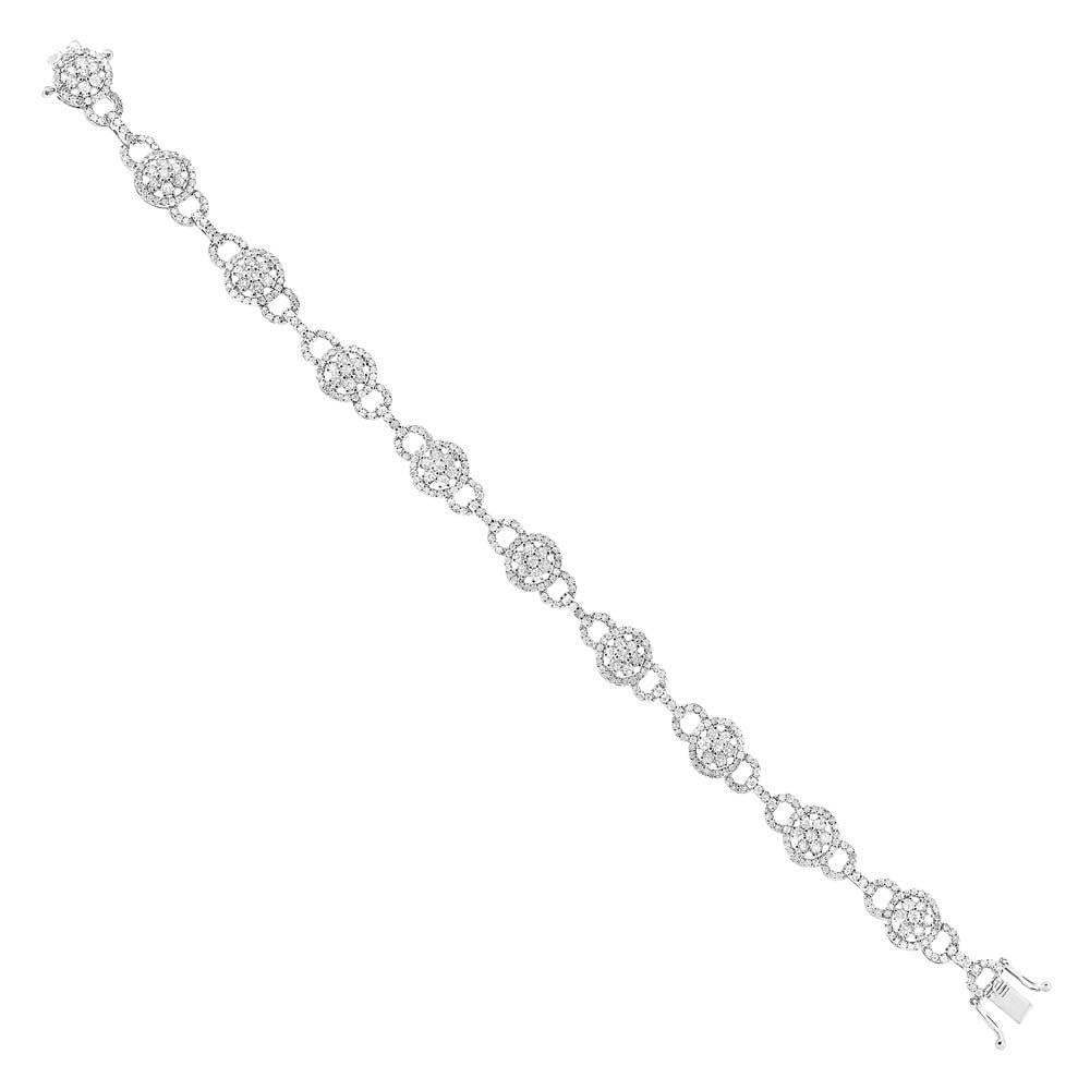 14k White Gold Diamond Lady's Bracelet - 3.40ct