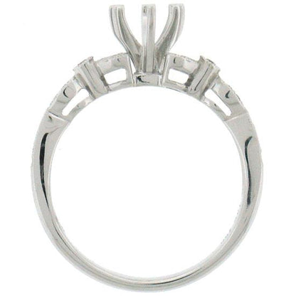 18k White Gold Diamond Semi-mount Ring - 0.11ct