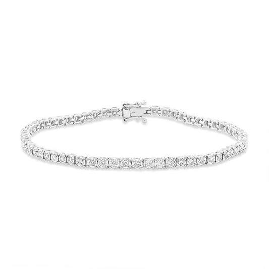 14k White Gold Diamond Lady's Bracelet - 1.00ct