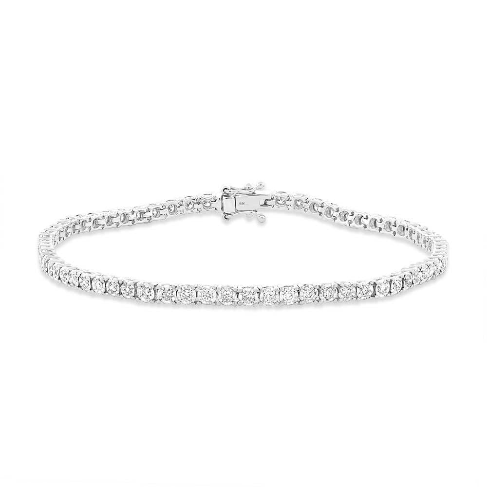 14k White Gold Diamond Lady's Bracelet - 1.00ct