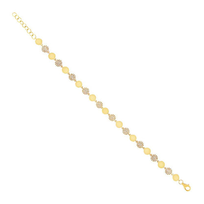 14k Yellow Gold Diamond Pave Circle Bracelet - 0.50ct