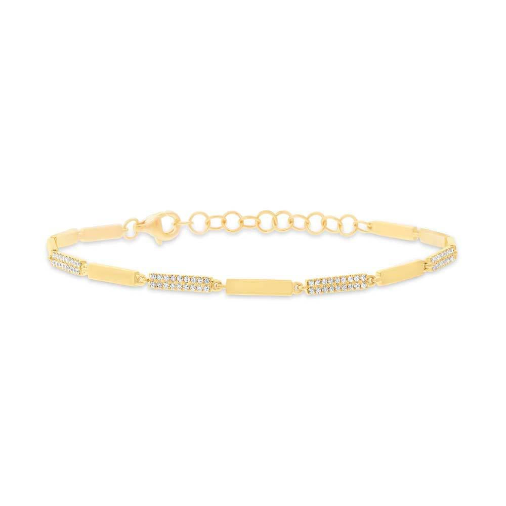 14k Yellow Gold Diamond Bracelet - 0.29ct