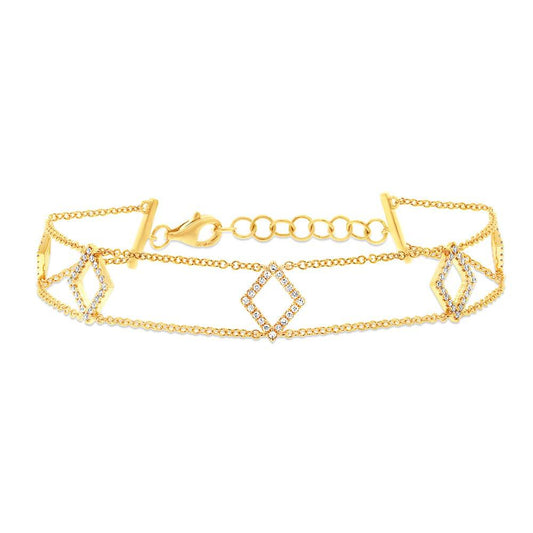 14k Yellow Gold Diamond Lady's Bracelet - 0.26ct