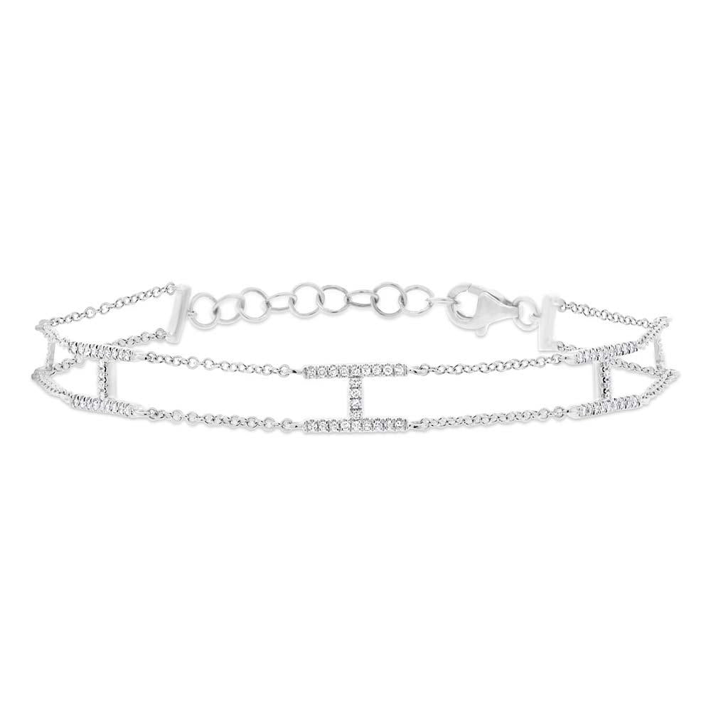 14k White Gold Diamond Lady's Bracelet - 0.25ct