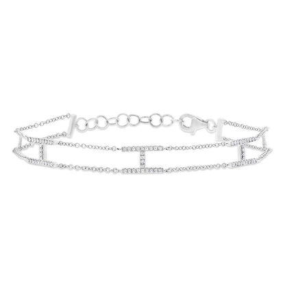 14k White Gold Diamond Lady's Bracelet - 0.25ct