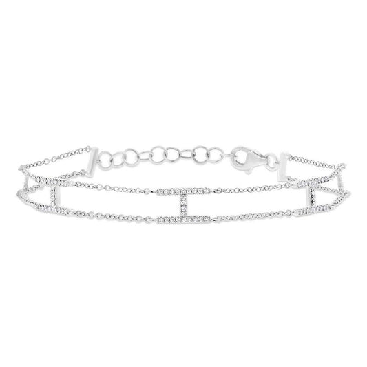 14k White Gold Diamond Lady's Bracelet - 0.25ct