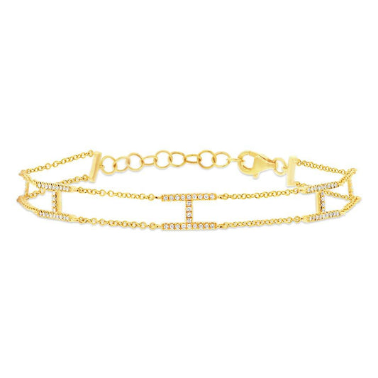 14k Yellow Gold Diamond Lady's Bracelet - 0.25ct