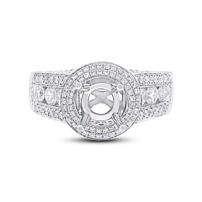 18k White Gold Diamond Semi-mount Ring Size 7 - 1.50ct