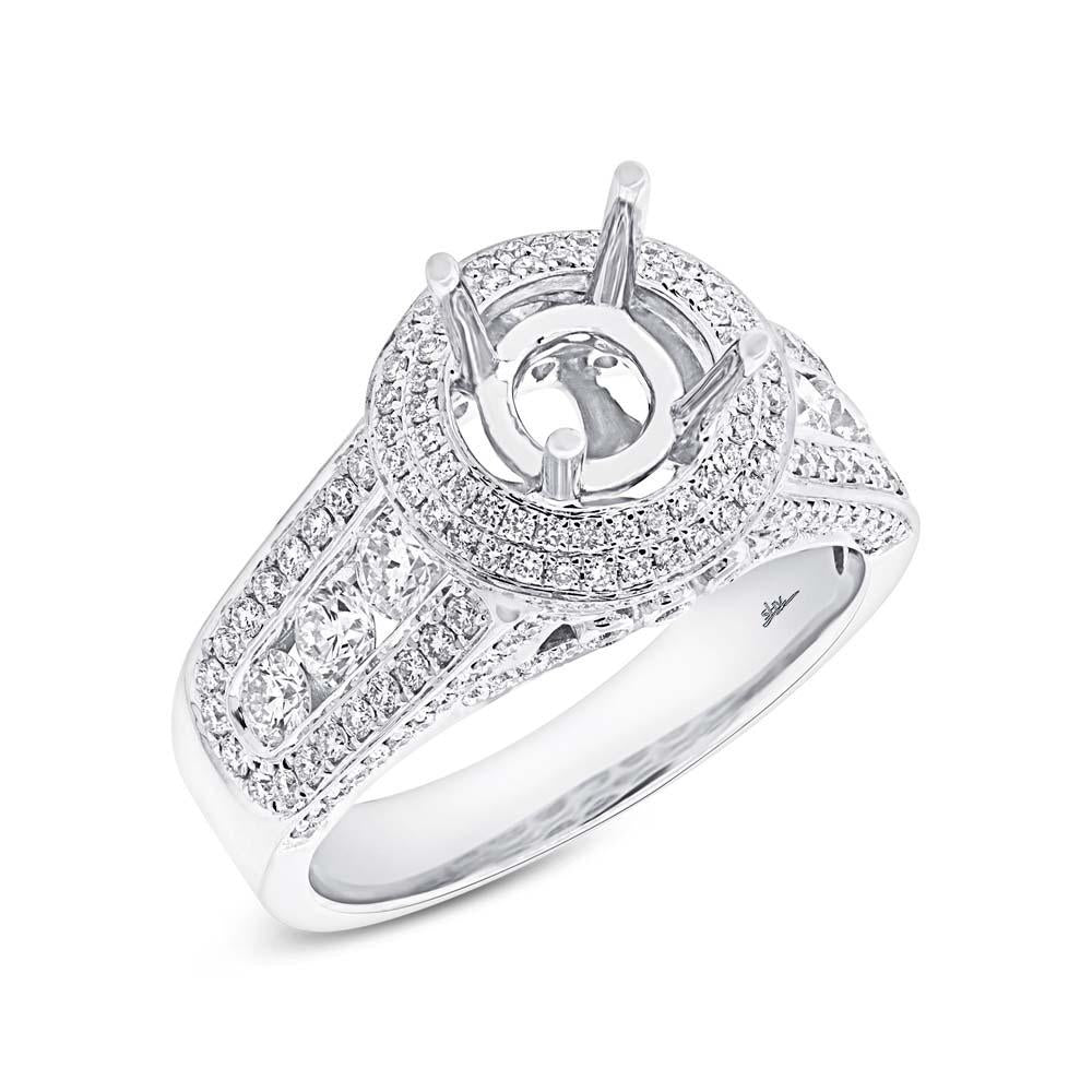 18k White Gold Diamond Semi-mount Ring Size 7 - 1.50ct
