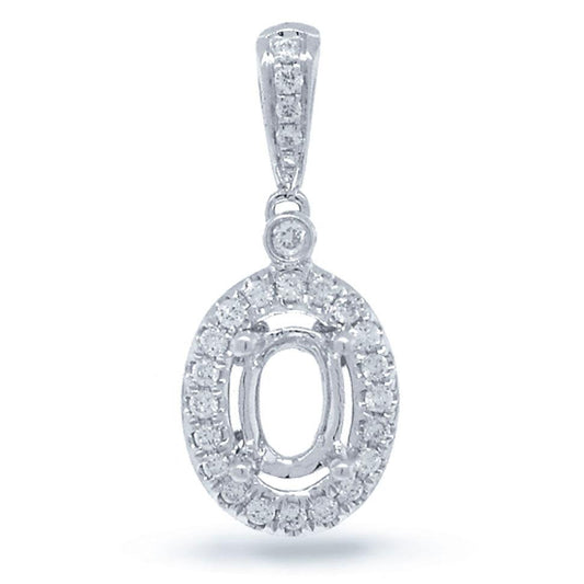 14k White Gold Diamond Semi-mount Pendant - 0.15ct