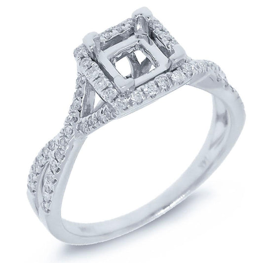 14k White Gold Diamond Semi-mount Ring - 0.27ct