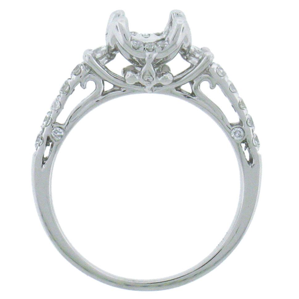 18k White Gold Diamond Semi-mount Ring - 0.46ct