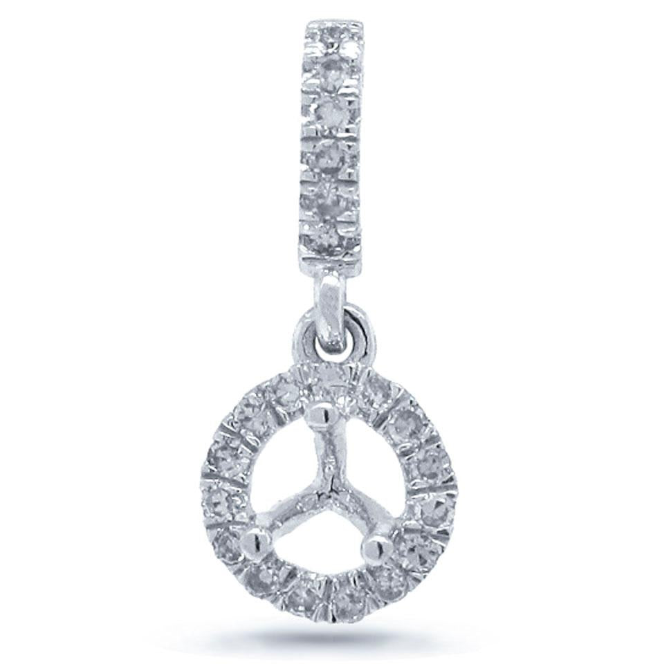 14k White Gold Diamond Semi-mount Pendant - 0.08ct