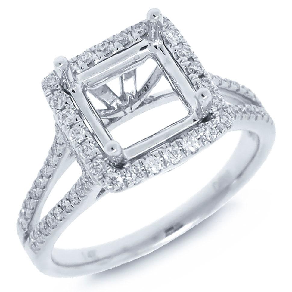 14k White Gold Diamond Semi-mount Ring - 0.33ct