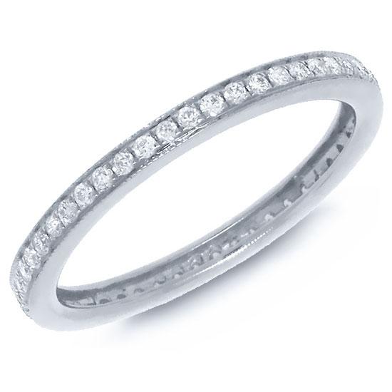 14k White Gold Diamond Eternity Band Size 6 - 0.28ct