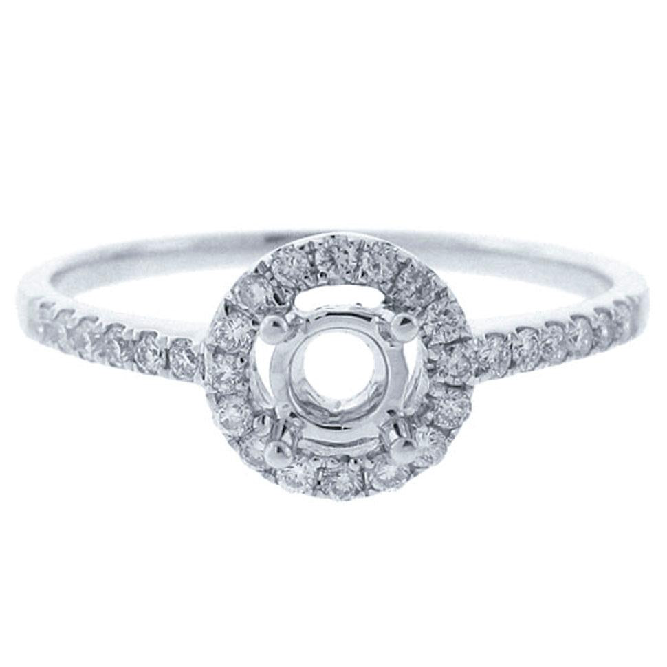 14k White Gold Diamond Semi-mount Ring - 0.25ct