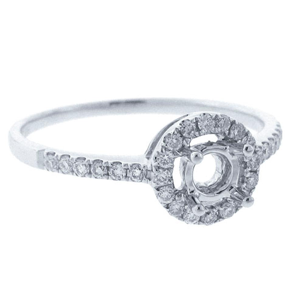 14k White Gold Diamond Semi-mount Ring - 0.25ct