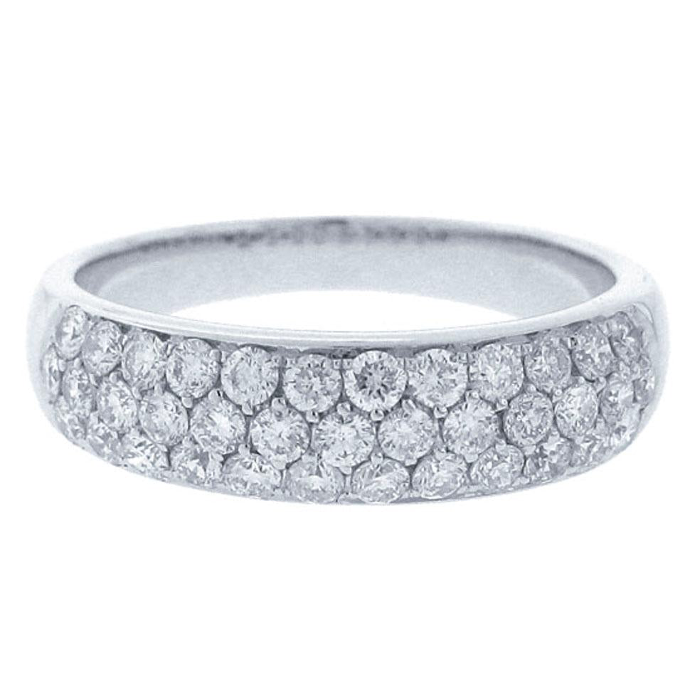 14k White Gold Diamond Lady's Pave Band - 0.85ct