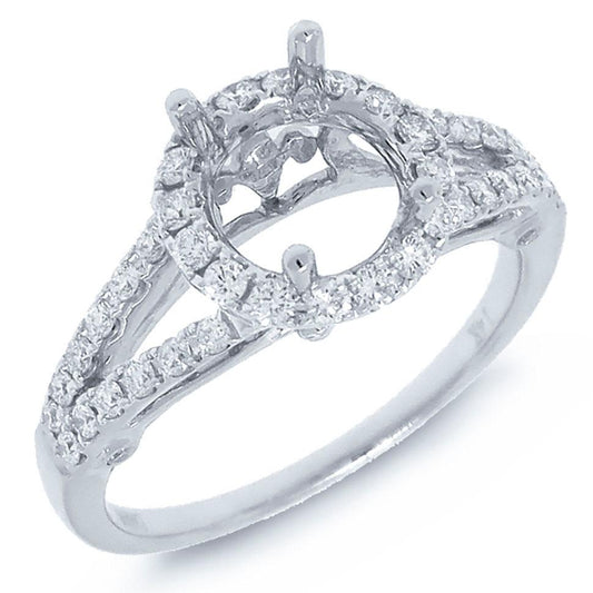 14k White Gold Diamond Semi-mount Ring - 0.50ct