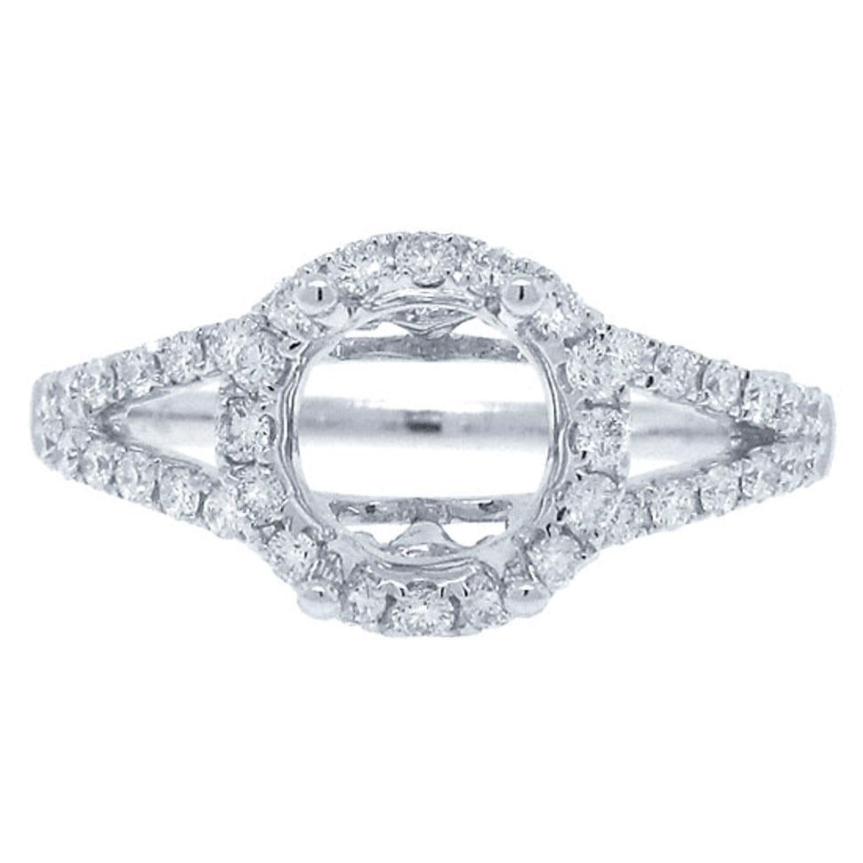 14k White Gold Diamond Semi-mount Ring - 0.50ct