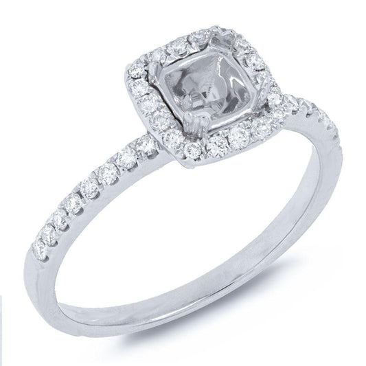 14k White Gold Diamond Semi-mount Ring - 0.25ct