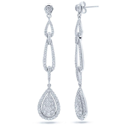 14k White Gold Diamond Earring - 1.82ct