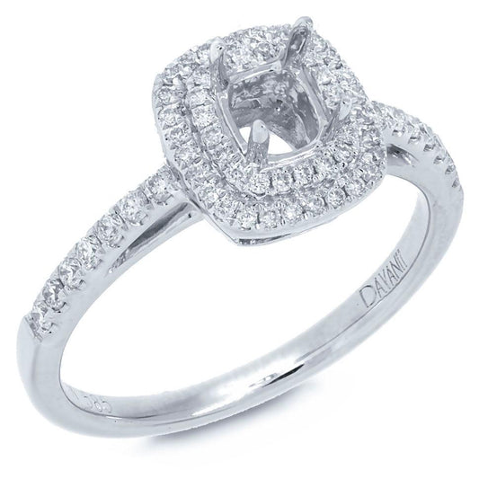 14k White Gold Diamond Semi-mount Ring - 0.28ct