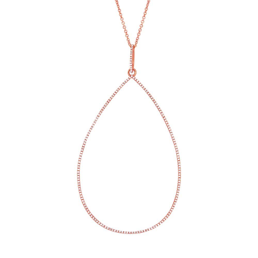 14k Rose Gold Diamond Pendant - 0.44ct