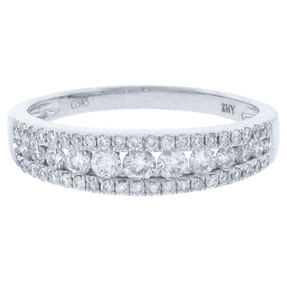 14k White Gold Diamond Lady's Band - 0.60ct