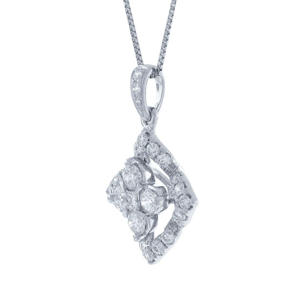 14k White Gold Diamond Pendant - 0.55ct