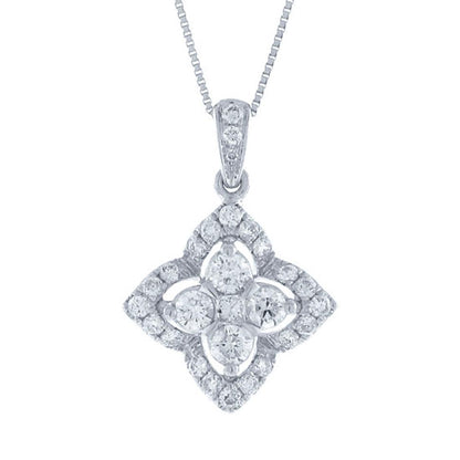 14k White Gold Diamond Pendant - 0.55ct