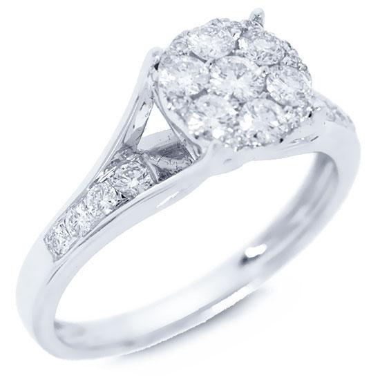 14k White Gold Diamond Lady's Ring - 0.64ct