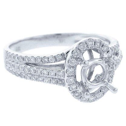 14k White Gold Diamond Semi-mount Ring - 0.55ct